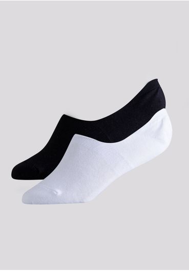 Kit meias sapatilha invisível com silicone
