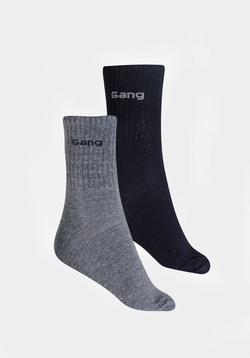 Kit meias básicas cano alto preta e mescla