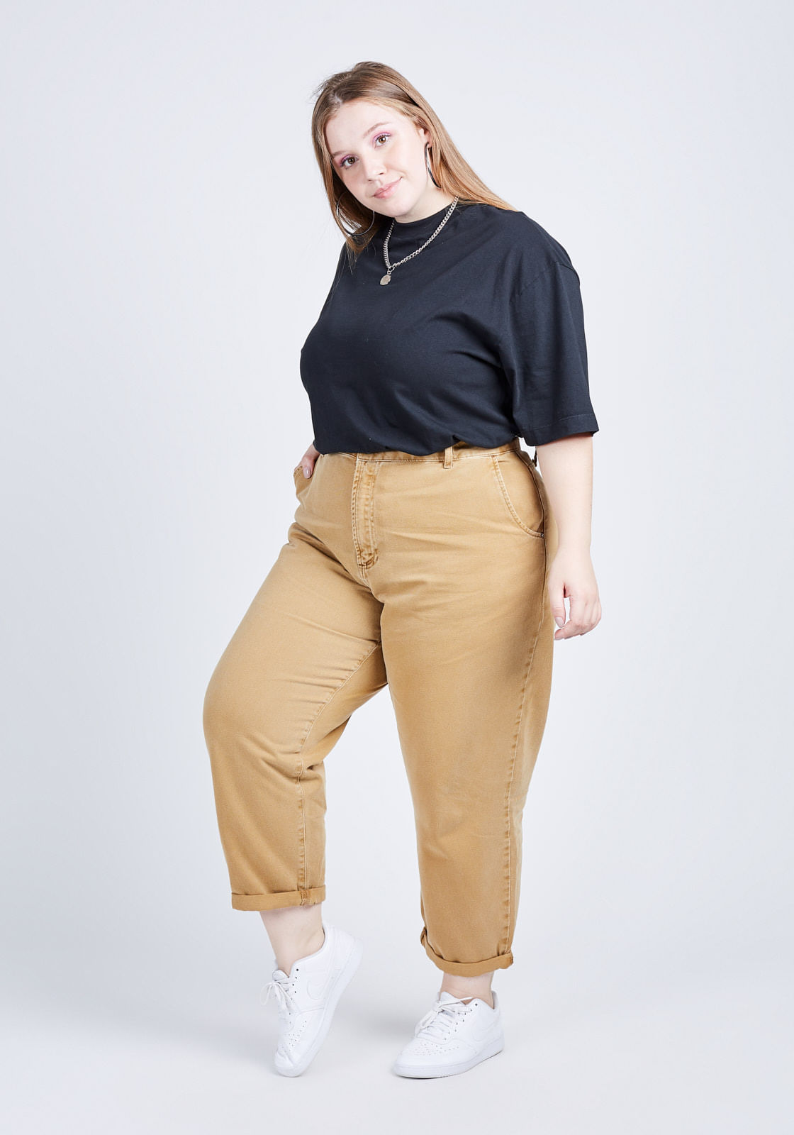 Calça de sarja cheap plus size