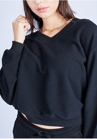 Blusa suéter decote v