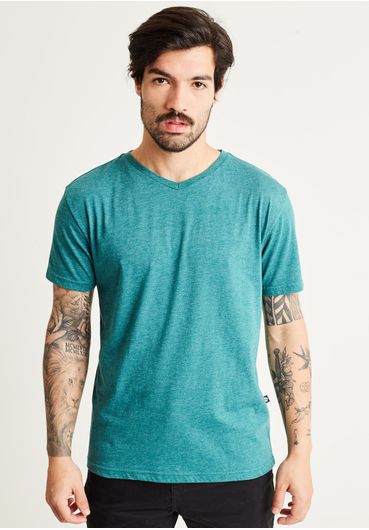 Camiseta básica gola v espinafre