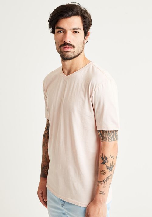 Camiseta básica manga curta gola v lótus