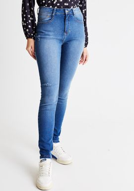 Calça jeans cigarrete cintura média