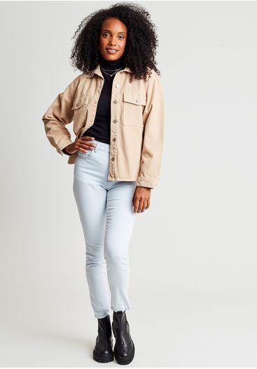 Blusa básica cotton manga longa preta