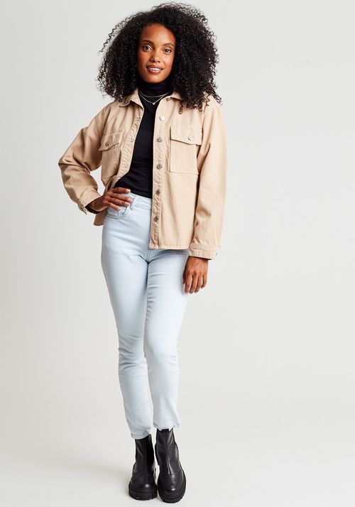 Blusa básica cotton manga longa preta