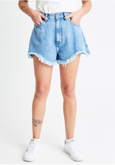 Short jeans hot pants cintura alta