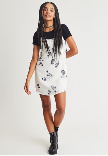 Vestido cetim floral
