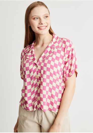 Camisa manga curta xadrez
