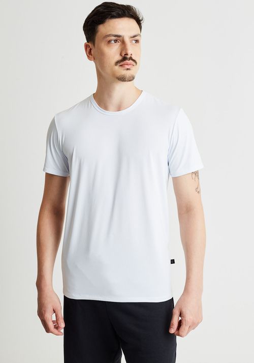 Camiseta básica gola careca branca