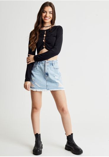 Saia jeans destroyed