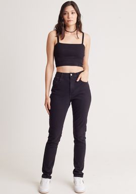 Calça jeans skinny cintura alta