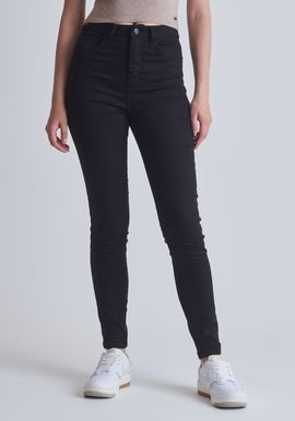 Calça jeans super power cintura alta skinny preto
