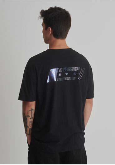 Camiseta de algodão aplicação holográfica