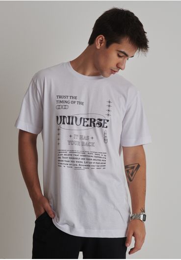 Camiseta de algodão estampa universe