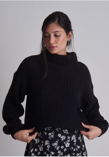 Blusão de tricot oversized