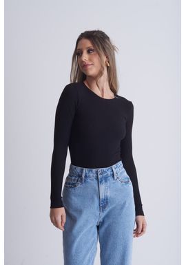 Blusa canelada manga longa