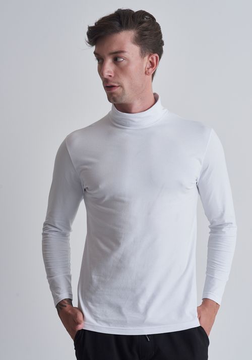 Camiseta básica slim manga longa branca