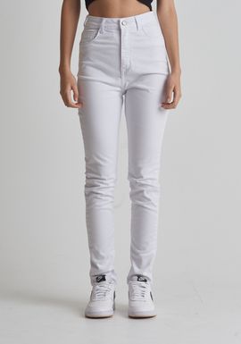 Calça jeans skinny cintura alta branca
