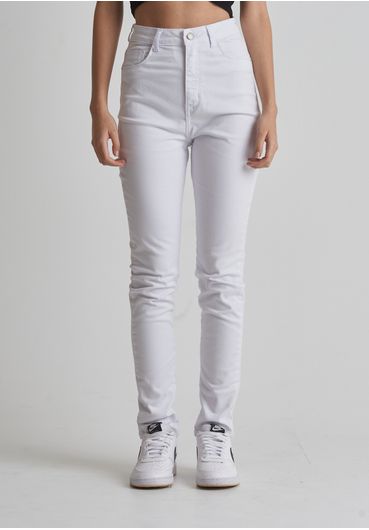 Calça jeans skinny cintura alta branca