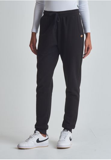 Calça básica moletom com punho preta