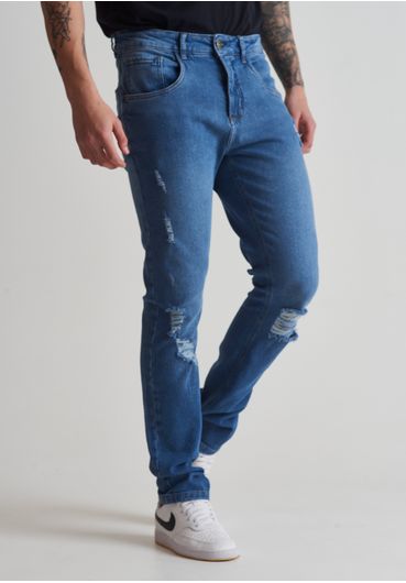 Calça jeans skinny rasgos