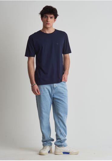 Camiseta manga curta básica - azul marinho