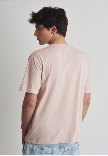 Camiseta básica gola redonda rosa lótus