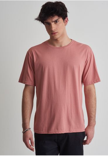 Camiseta básica manga curta - rosa antigo