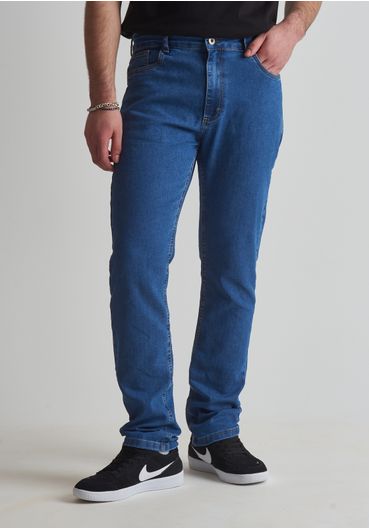 Calça jeans slim blue médio