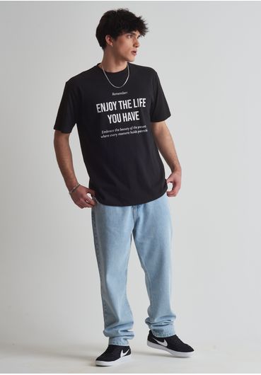 Camiseta oversized estampa enjoy the life you have