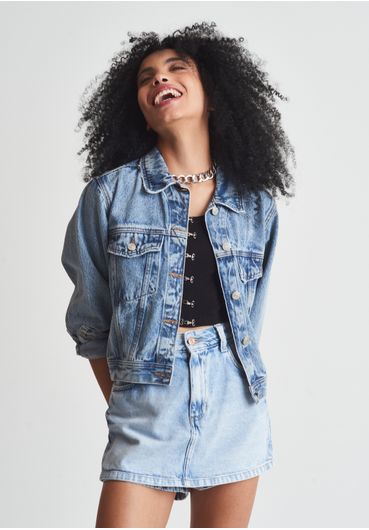 Short saia jeans