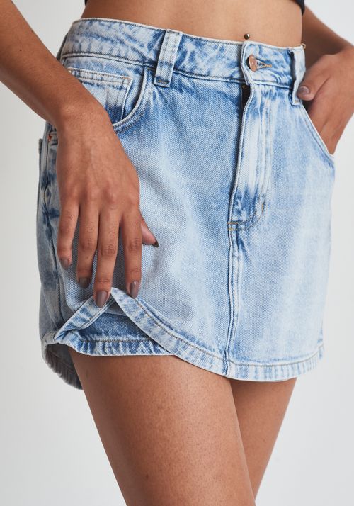 Short saia jeans