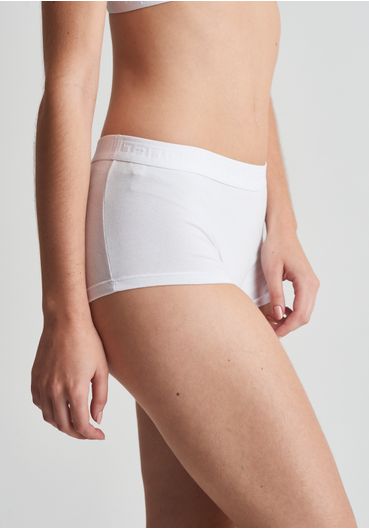 Calcinha cotton boxer branca