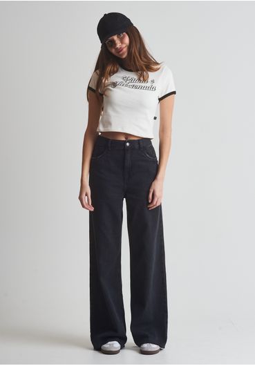 Calça jeans reta black