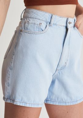 Short jeans cintura alta delave