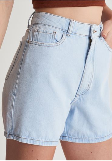 Short jeans cintura alta delave