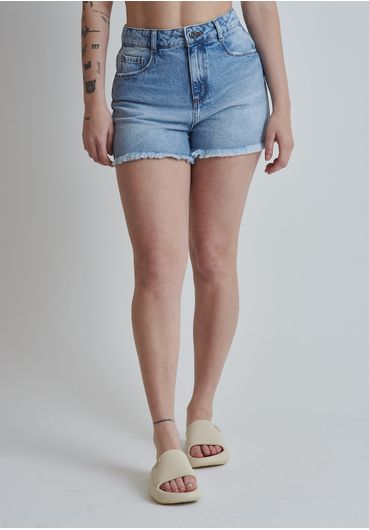 Short jeans marmo barra desfiada