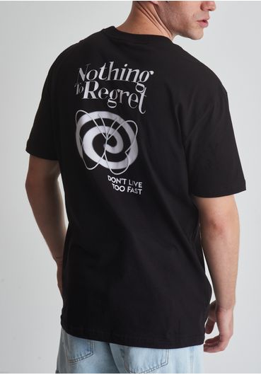 Camiseta em algodão estampa nothing to regret