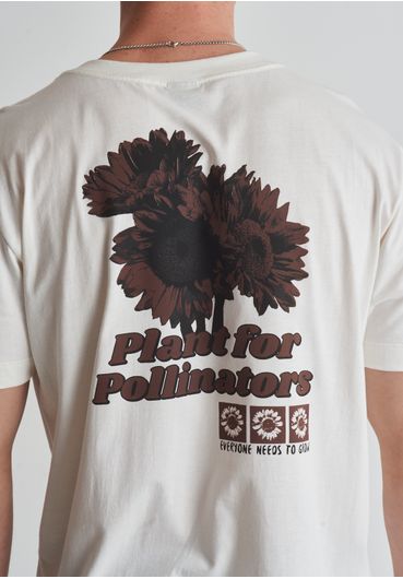 Camiseta em algodão estampa plant for pollinators