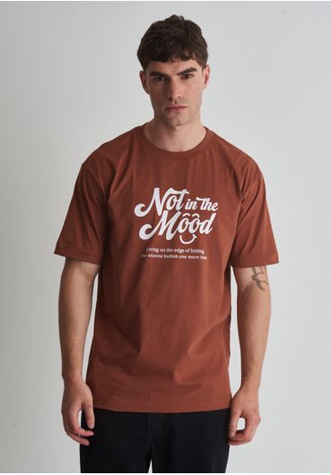 Camiseta algodão estampa not in the mood