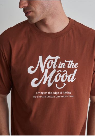 Camiseta em algodão estampa not in the mood