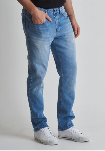 Calça jeans slim blue médio