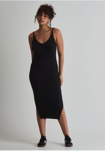 Vestido tricot midi