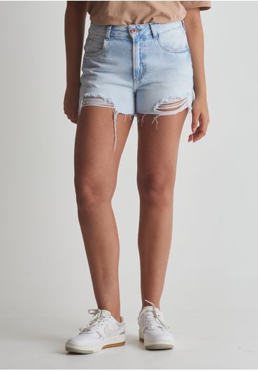 Short jeans barra rasgada