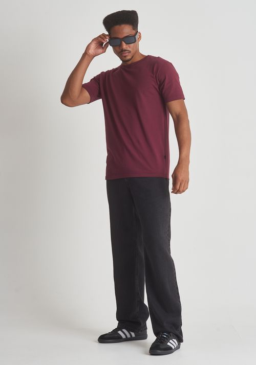 Camiseta básica cotton vinho