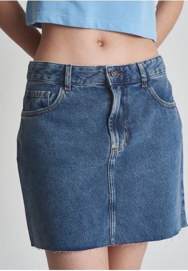 Saia jeans barra desfiada