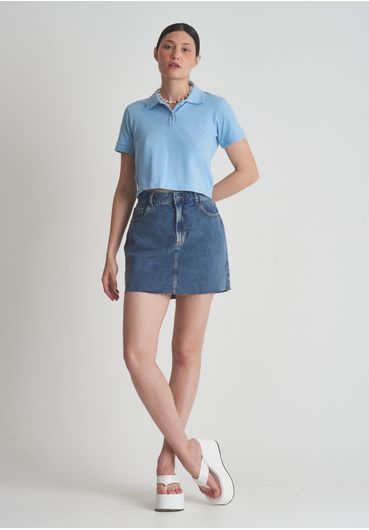 Saia jeans barra desfiada