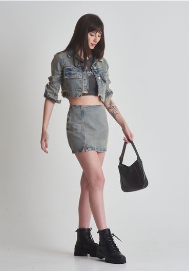 Saia jeans mini