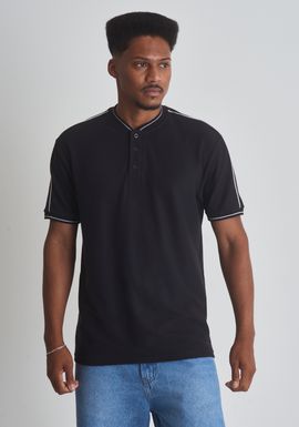 CAMISETA POLO GOLA PADRE LISTRA BRANCA