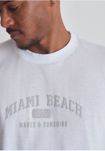 Camiseta de algodão estampa miami beach